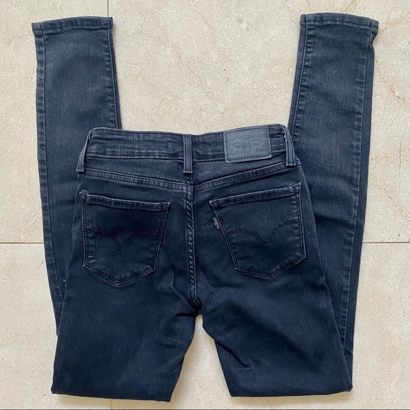 Levi Strauss & Co 711 Skinny Distressed Jeans Black Size 24 - Picture 3 of 4